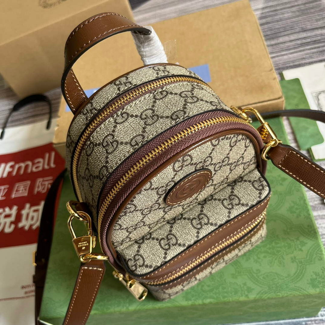 Gucci 725654 Multi-function bag with Interlocking G Brown - Default Title - View 6