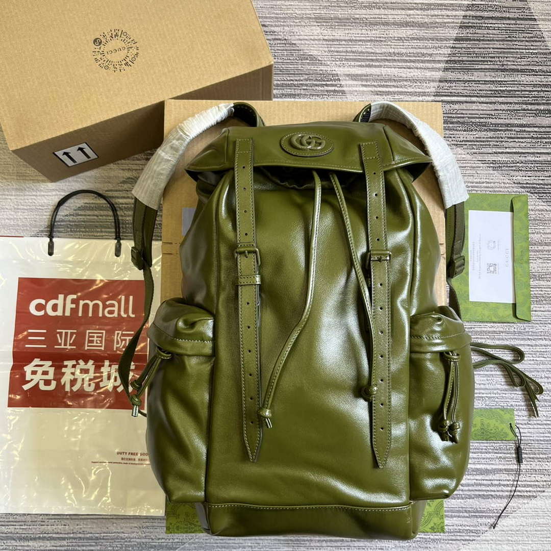 Gucci 725657 Backpack With Tonal Double G Forest green - Default Title - View 1