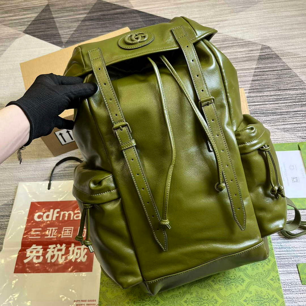 Gucci 725657 Backpack With Tonal Double G Forest green