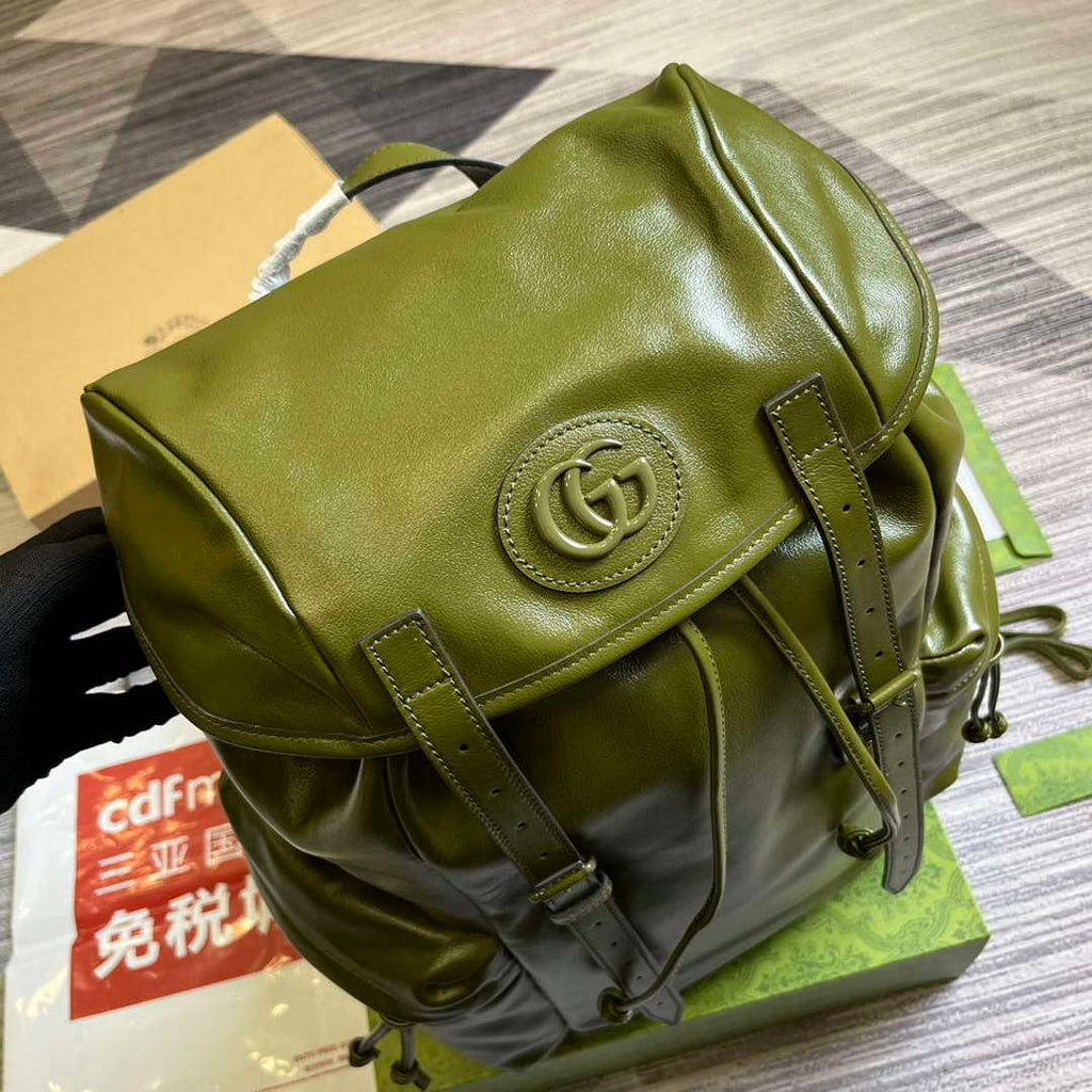 Gucci 725657 Backpack With Tonal Double G Forest green