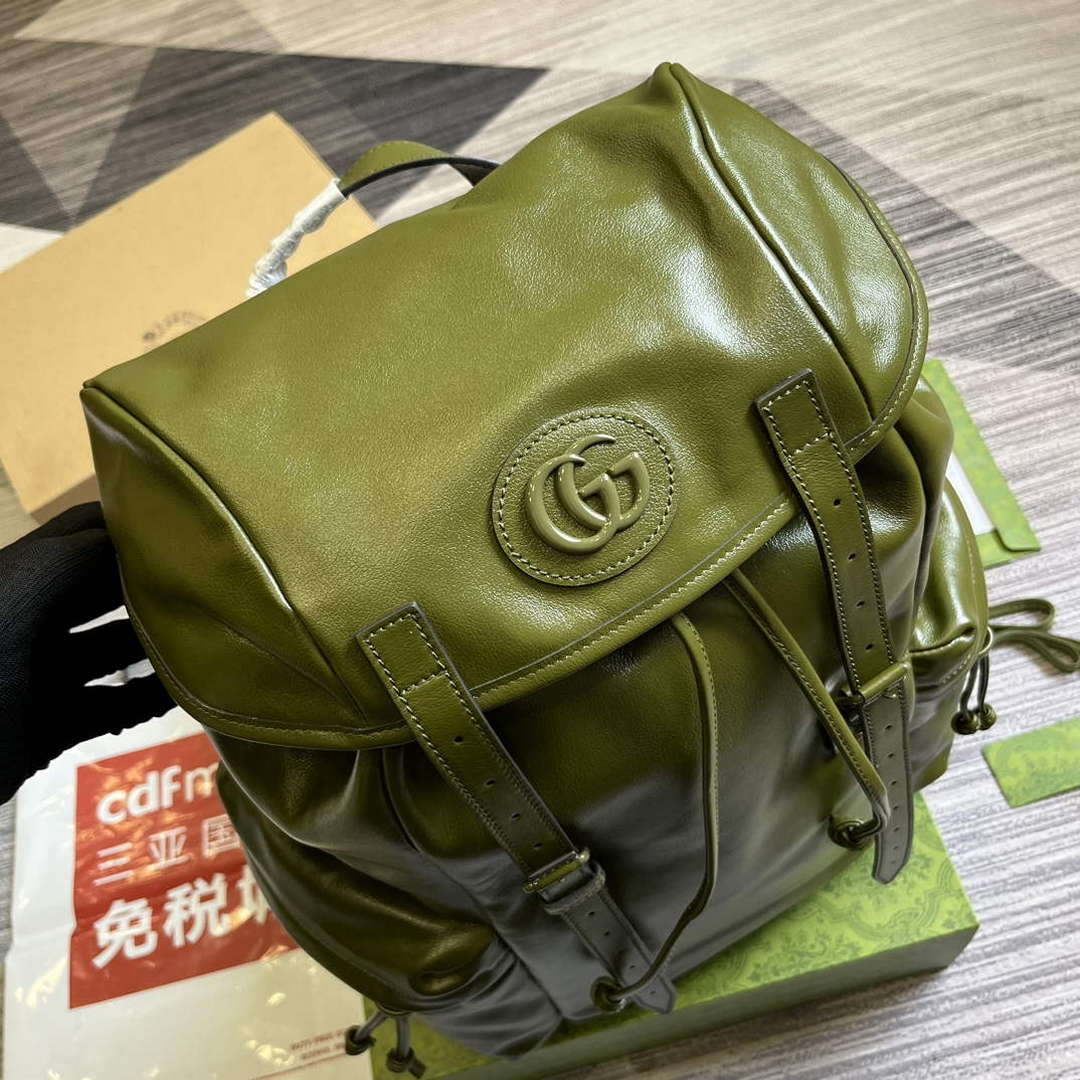 Gucci 725657 Backpack With Tonal Double G Forest green