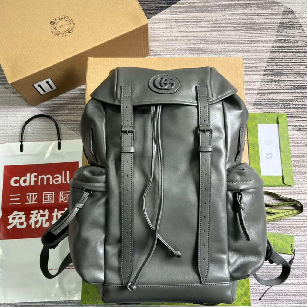 Gucci 725657 Backpack With Tonal Double G Gray