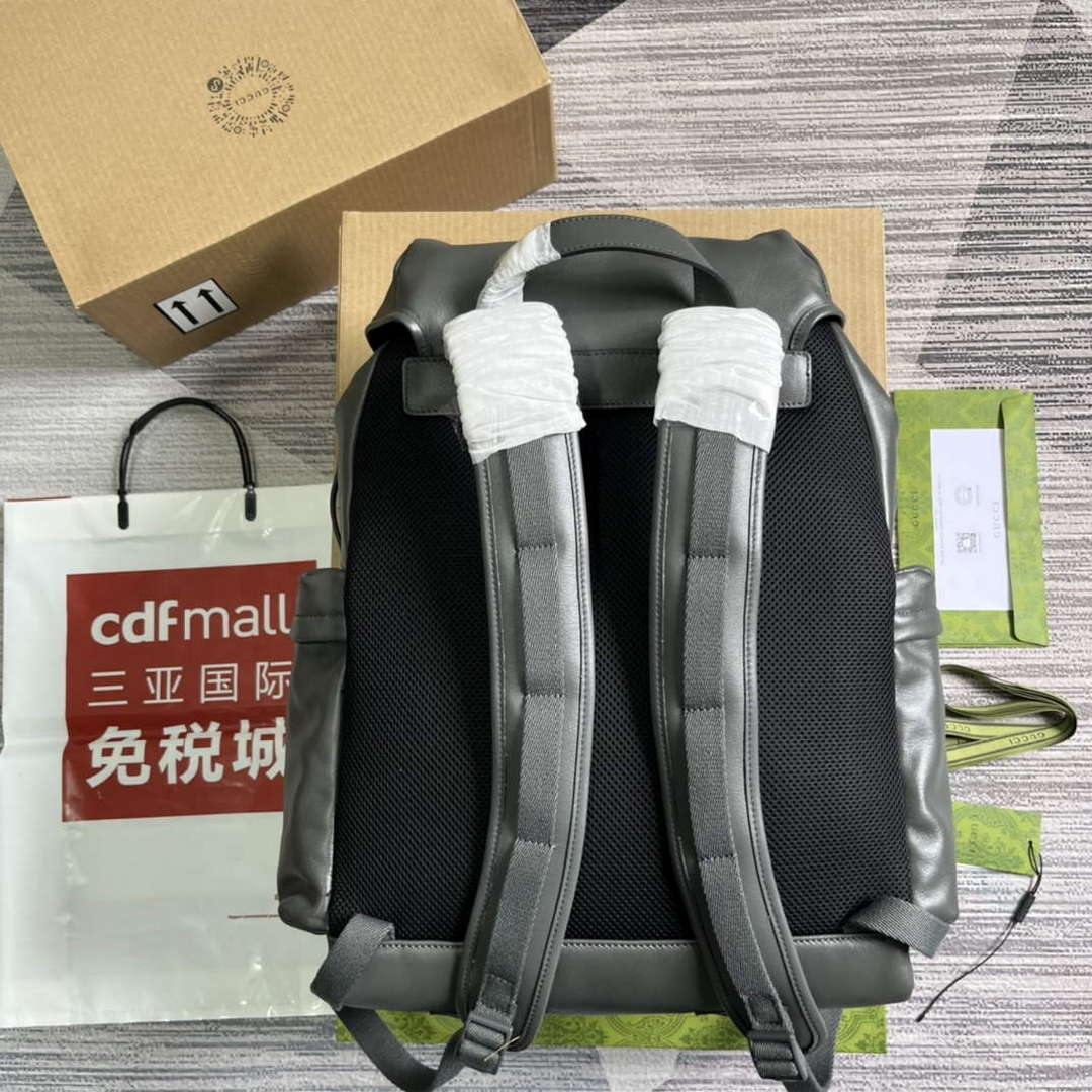 Gucci 725657 Backpack With Tonal Double G Gray - Default Title - View 2