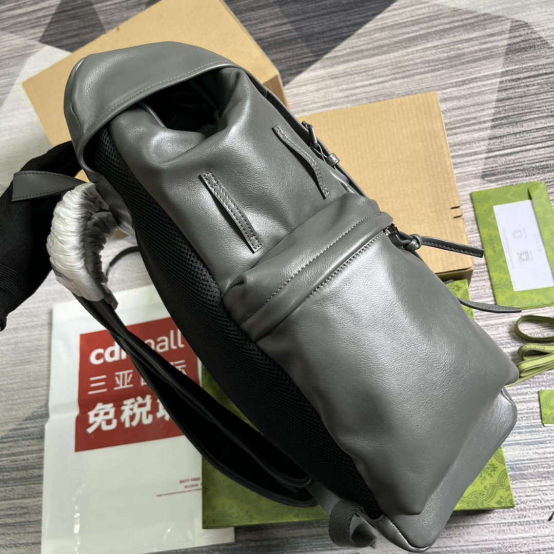 Gucci 725657 Backpack With Tonal Double G Gray - Default Title - View 3