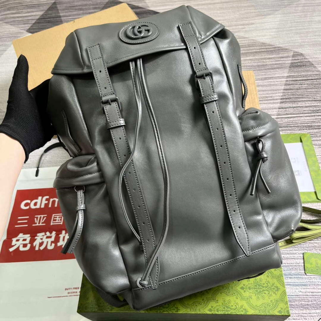 Gucci 725657 Backpack With Tonal Double G Gray