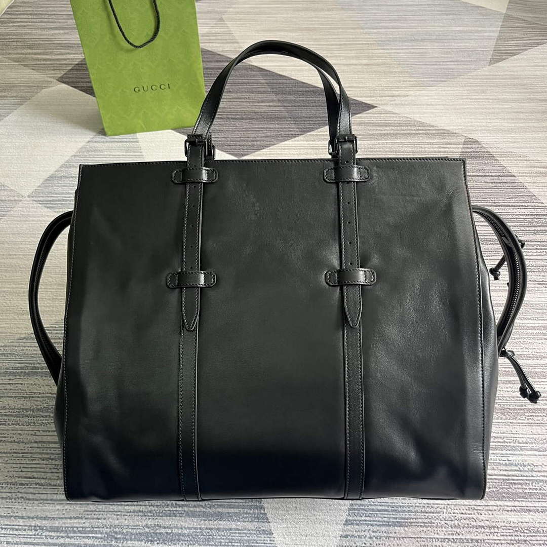 Gucci 725683 Large Tote Bag With Tonal Double G Black