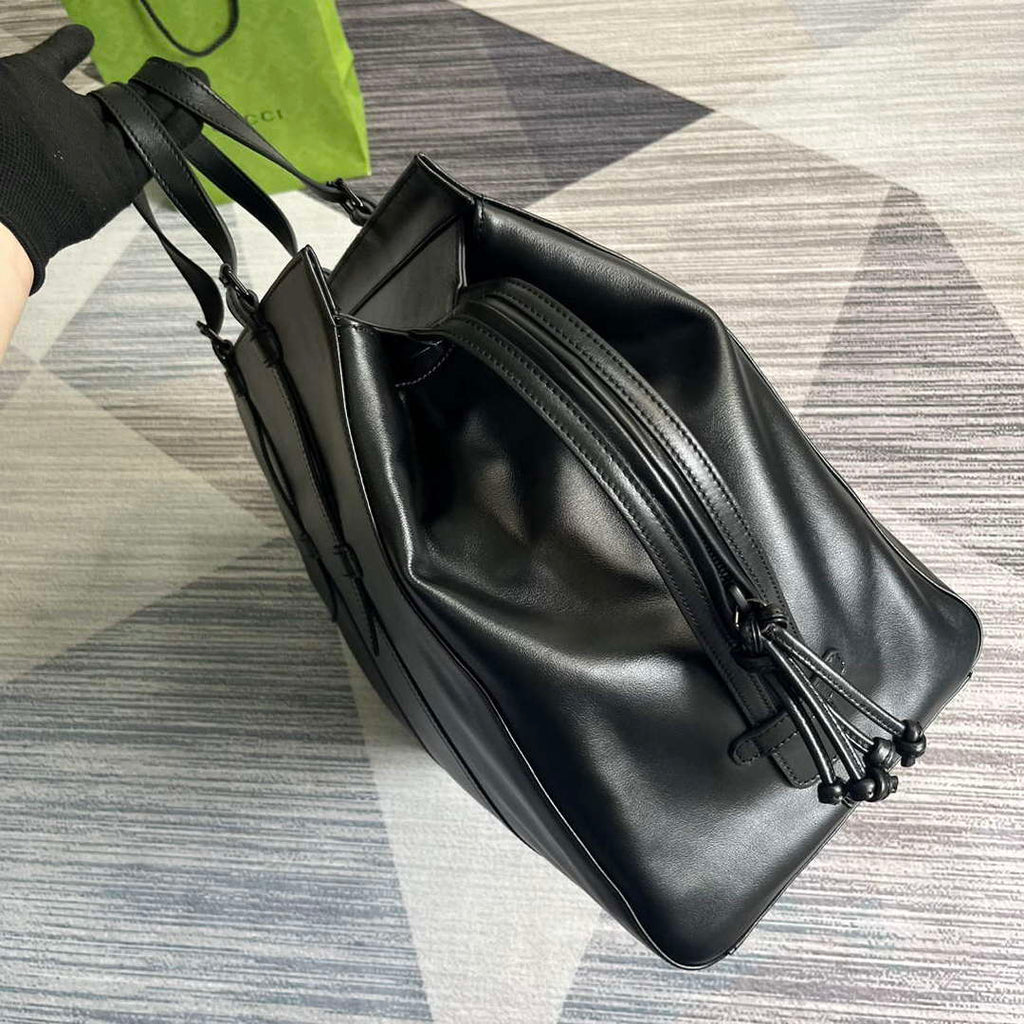 Gucci 725683 Large Tote Bag With Tonal Double G Black