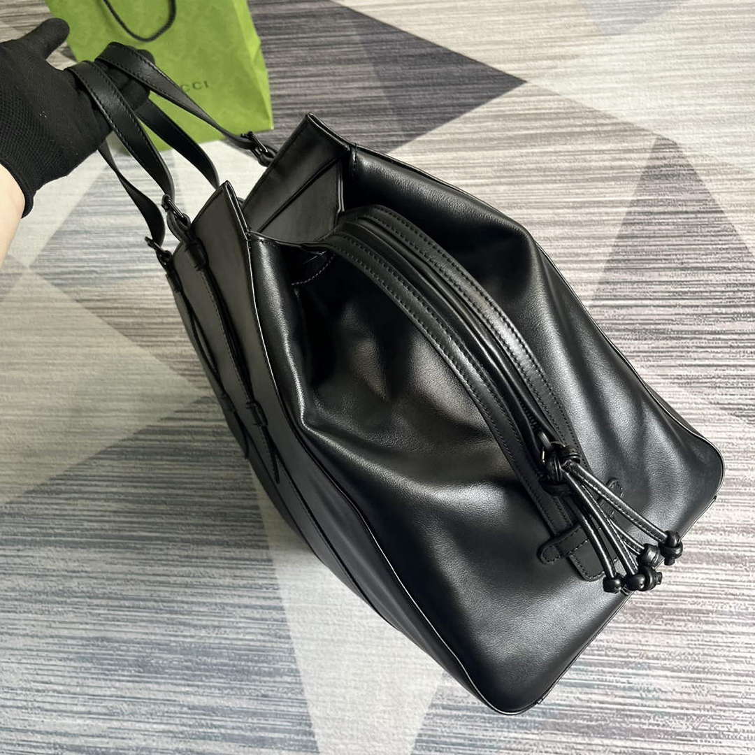 Gucci 725683 Large Tote Bag With Tonal Double G Black - Default Title - View 3