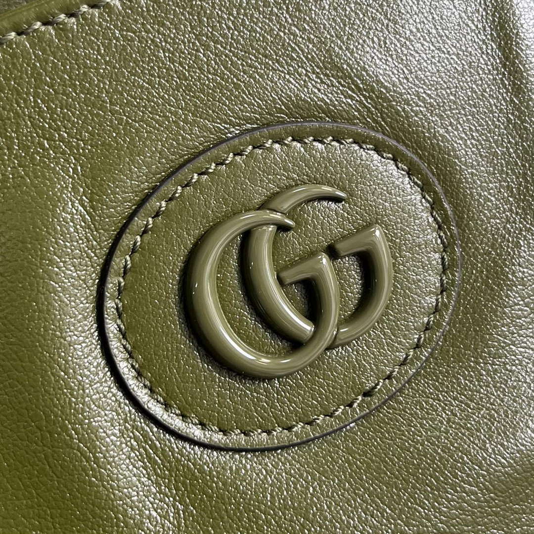 Gucci 725683 Large Tote Bag With Tonal Double G Forest green - Default Title - View 6