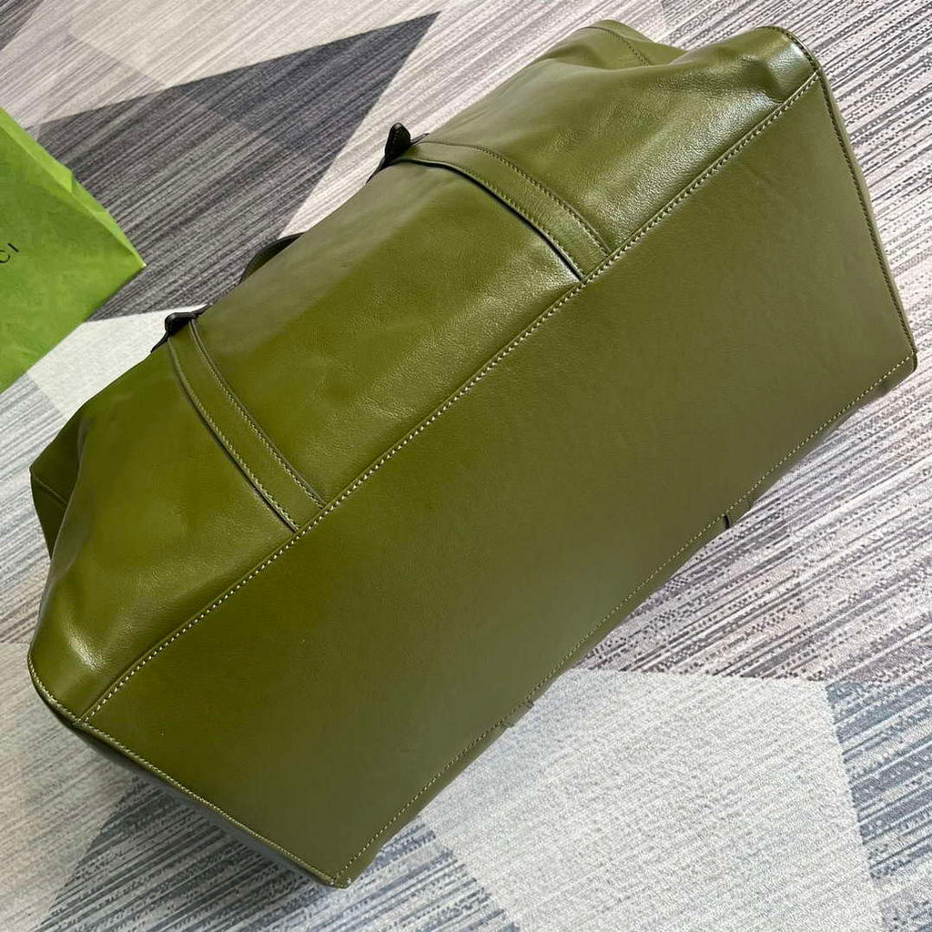 Gucci 725683 Large Tote Bag With Tonal Double G Forest green