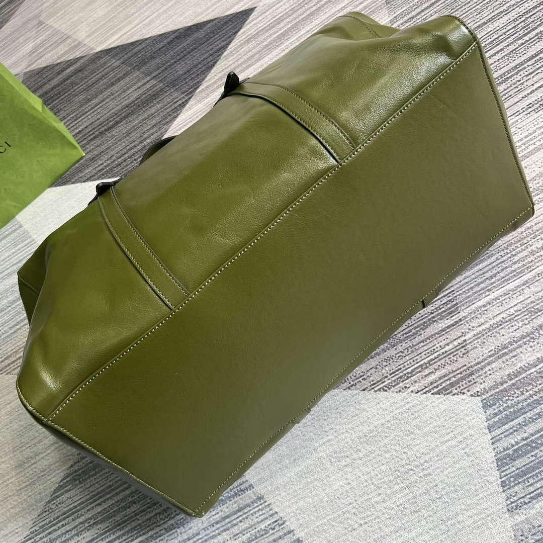 Gucci 725683 Large Tote Bag With Tonal Double G Forest green - Default Title - View 7