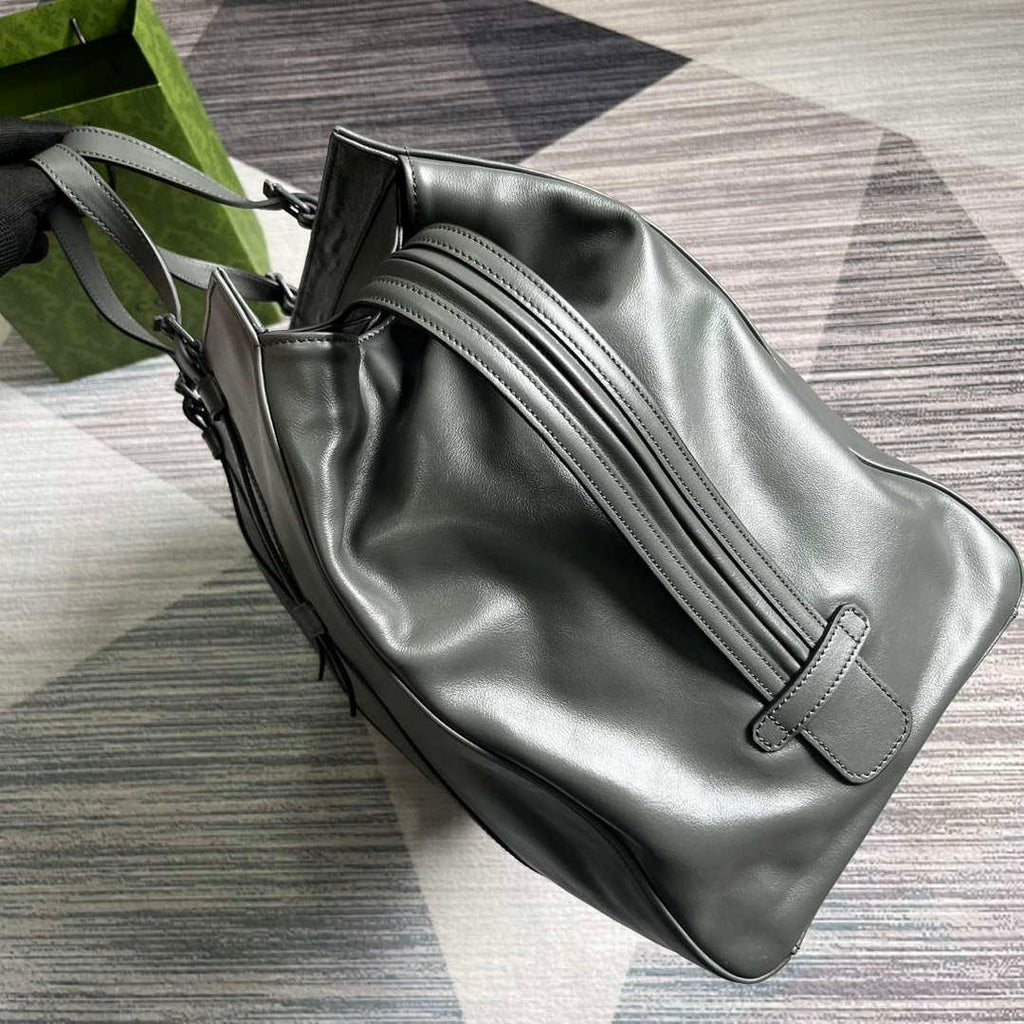 Gucci 725683 Large Tote Bag With Tonal Double G Gray