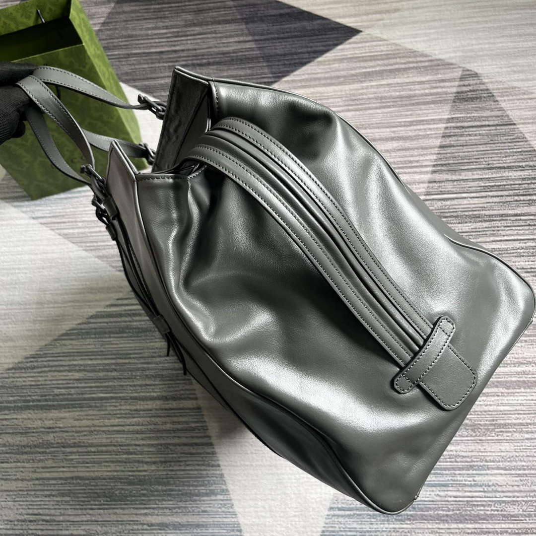 Gucci 725683 Large Tote Bag With Tonal Double G Gray