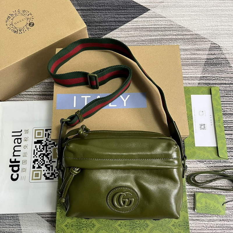 Gucci 725696 Shoulder bag with tonal Double G Green - Default Title - View 1