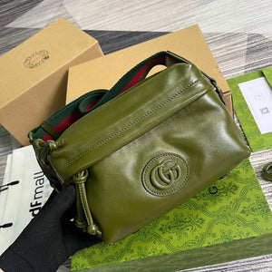 Gucci 725696 Shoulder bag with tonal Double G Green - Default Title - View 4