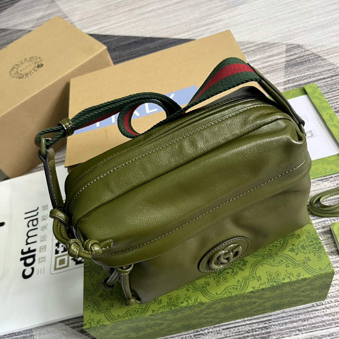 Gucci 725696 Shoulder bag with tonal Double G Green - Default Title - View 7