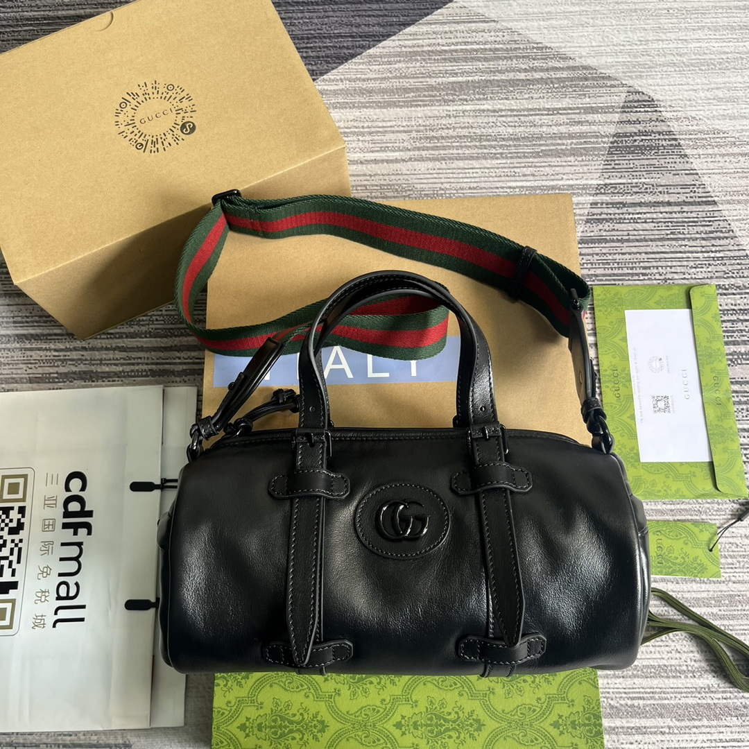 Gucci 725701 Small duffle bag with tonal Double G Black - Default Title - View 1