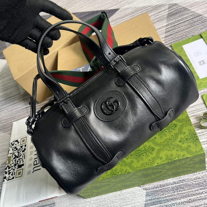 Gucci 725701 Small duffle bag with tonal Double G Black - Default Title - View 2