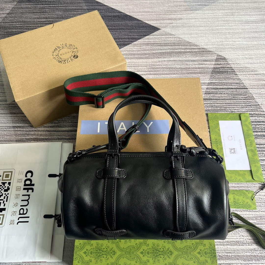 Gucci 725701 Small duffle bag with tonal Double G Black - Default Title - View 4