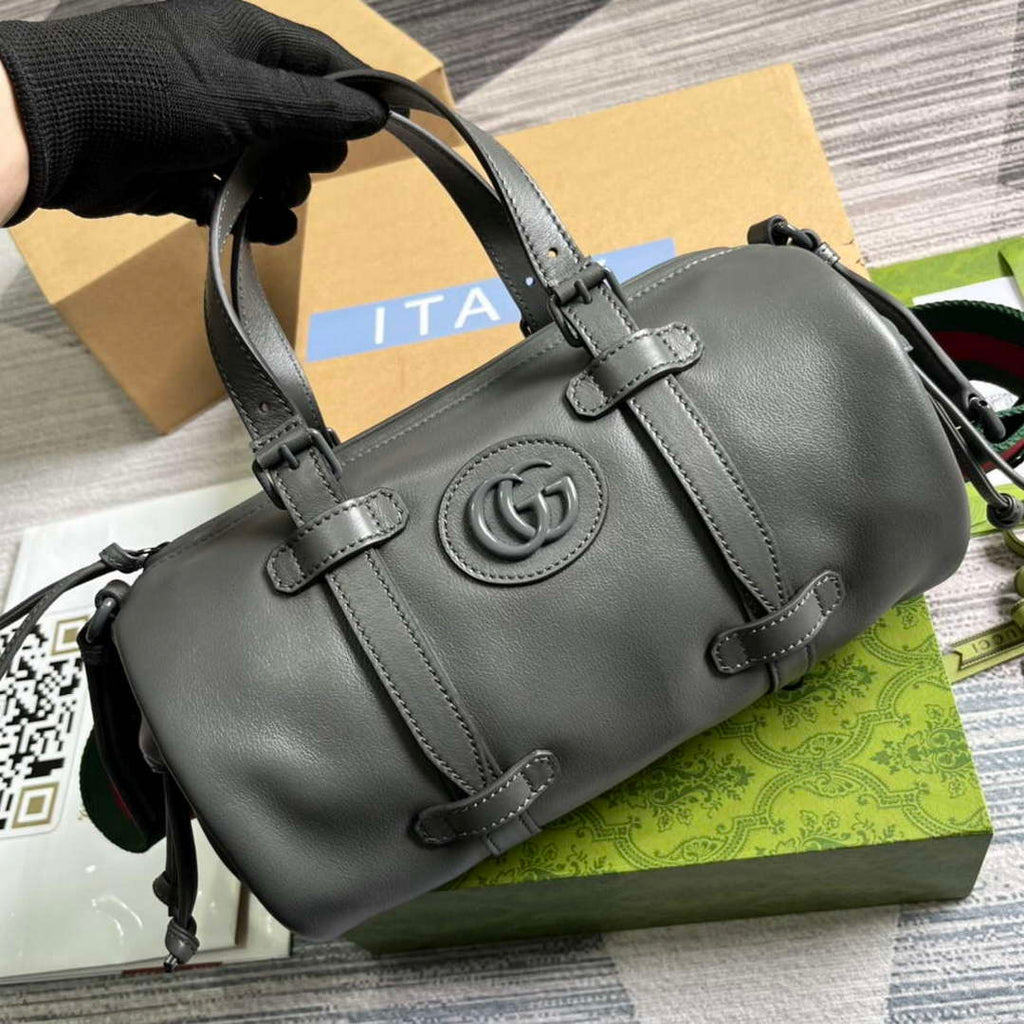 Gucci 725701 Small duffle bag with tonal Double G Gray
