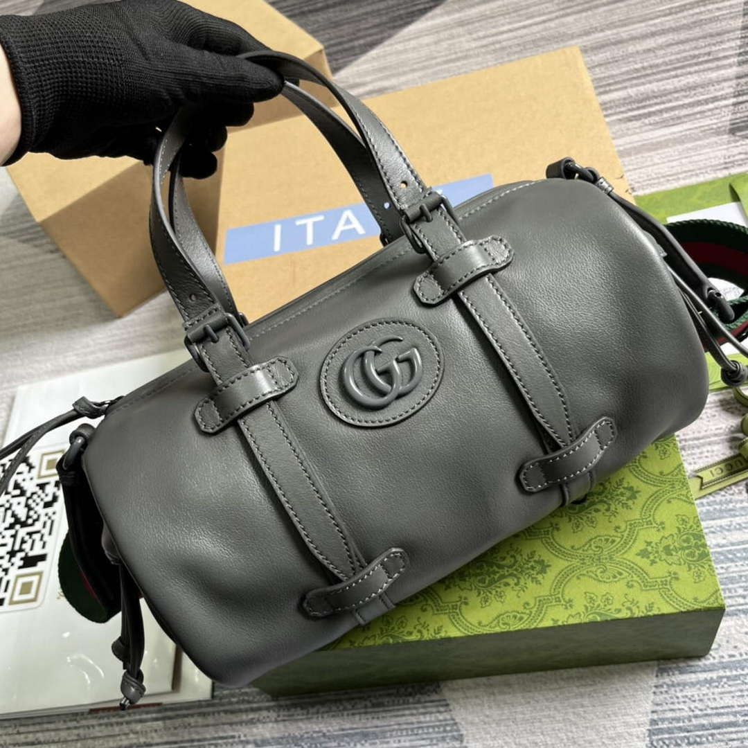 Gucci 725701 Small duffle bag with tonal Double G Gray - Default Title - View 4
