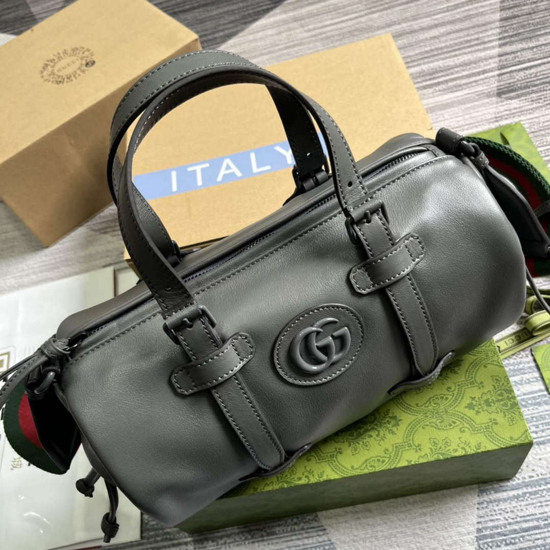 Gucci 725701 Small duffle bag with tonal Double G Gray