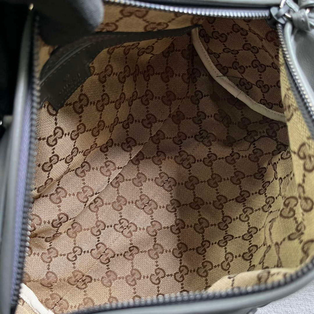 Gucci 725701 Small duffle bag with tonal Double G Gray