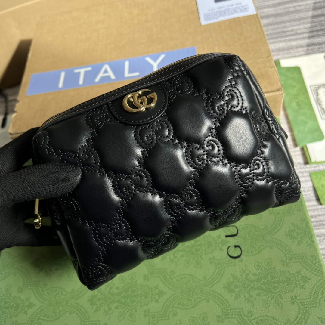 Gucci 726047 GG Matelass¨¦ Beauty Case Black