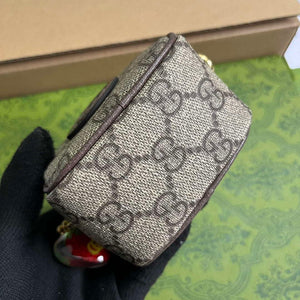 Gucci 726252 Strawberry Coin Purse with Double G Brown - Default Title - View 6