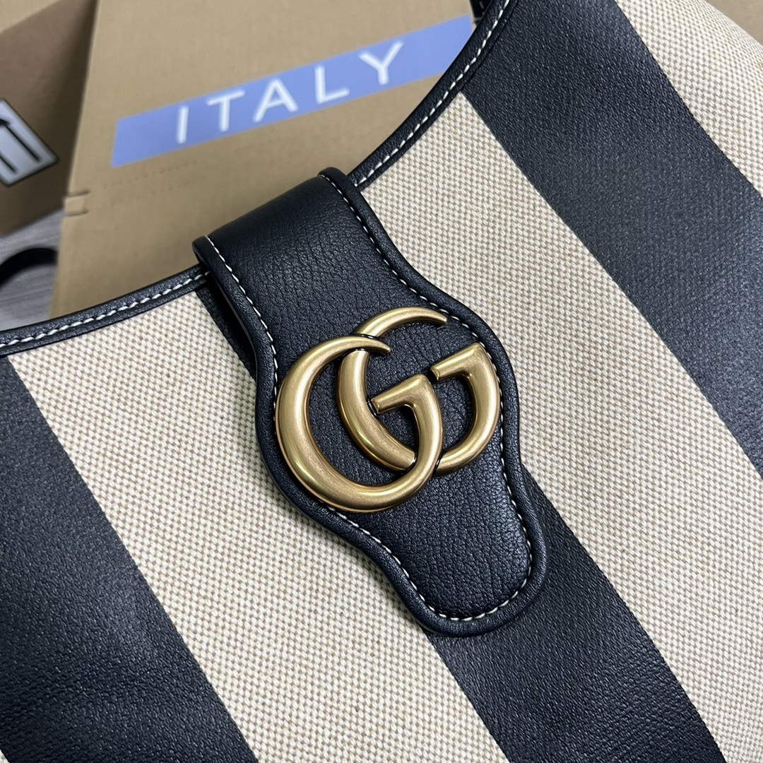 Gucci 726274 Aphrodite Medium Shoulder Bag Beige and black