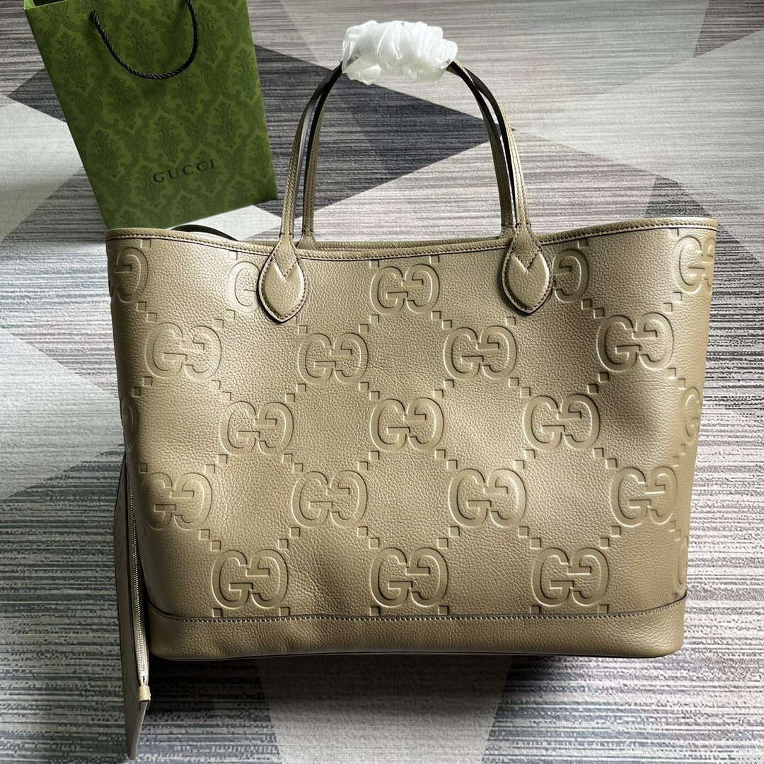 Gucci 726755 Jumbo GG large tote bag Taupe - Default Title - View 1