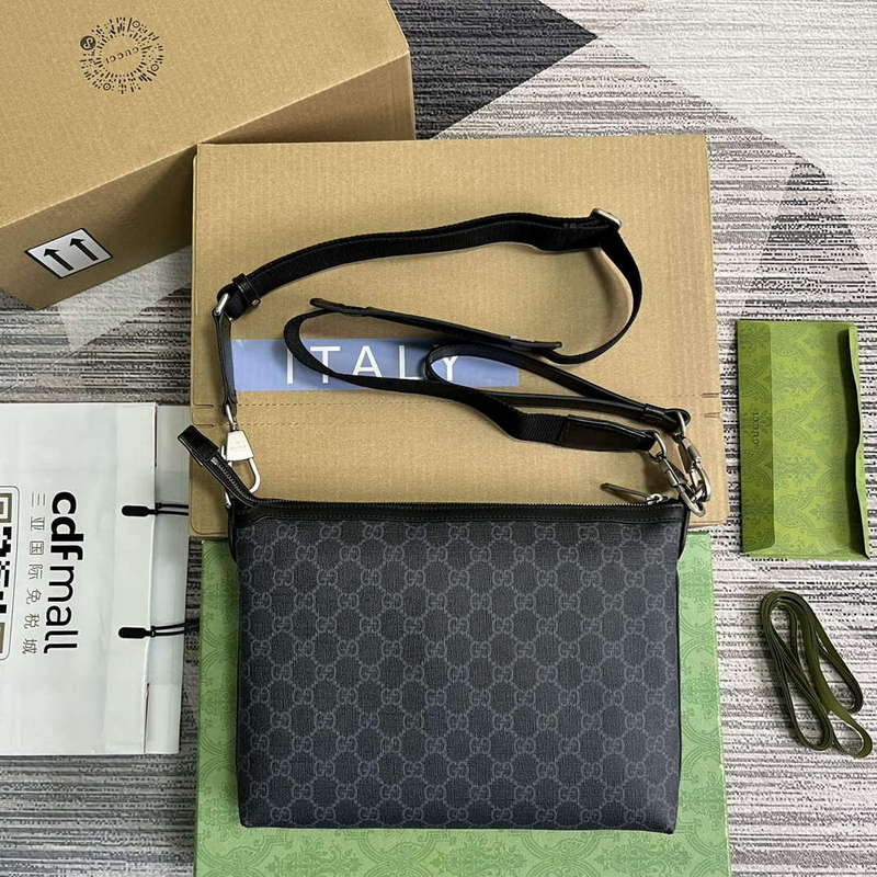 Gucci 726833 Messenger Bag With Interlocking G Black