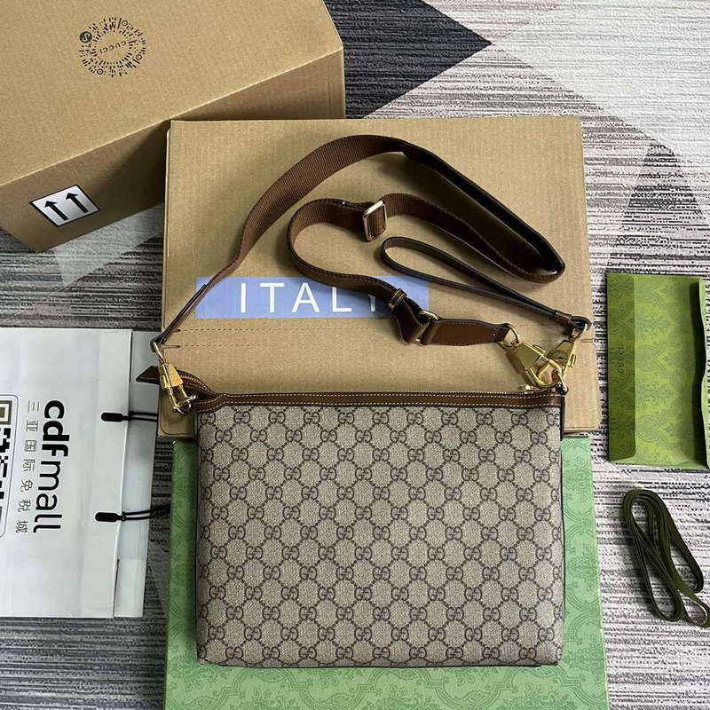 Gucci 726833 Messenger Bag With Interlocking G Brown - Default Title - View 2
