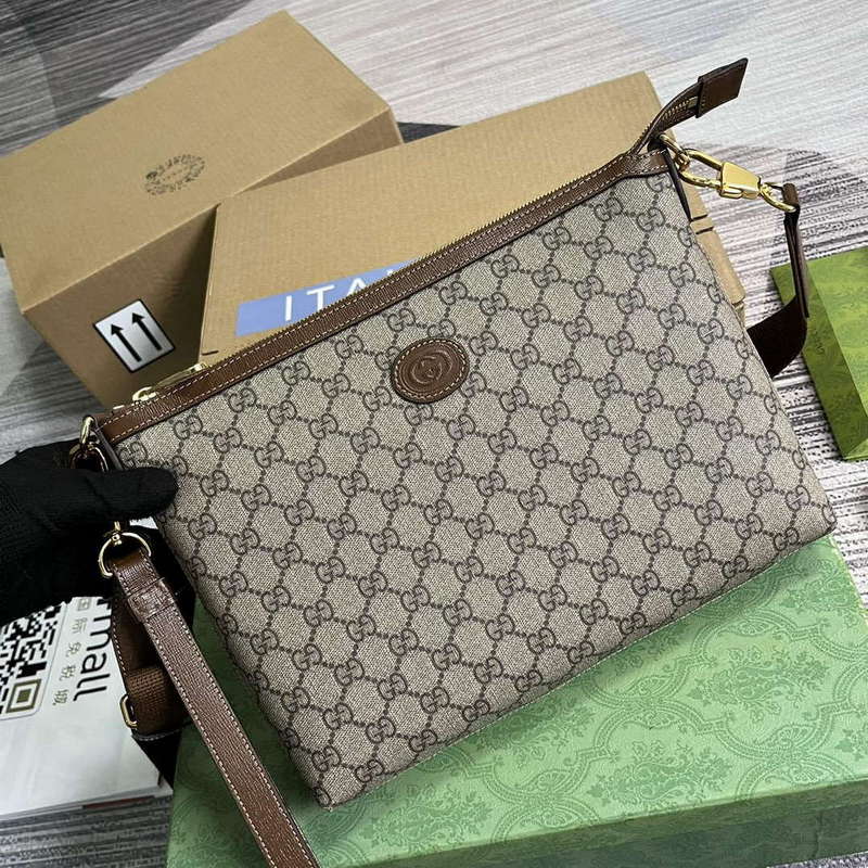 Gucci 726833 Messenger Bag With Interlocking G Brown - Default Title - View 4