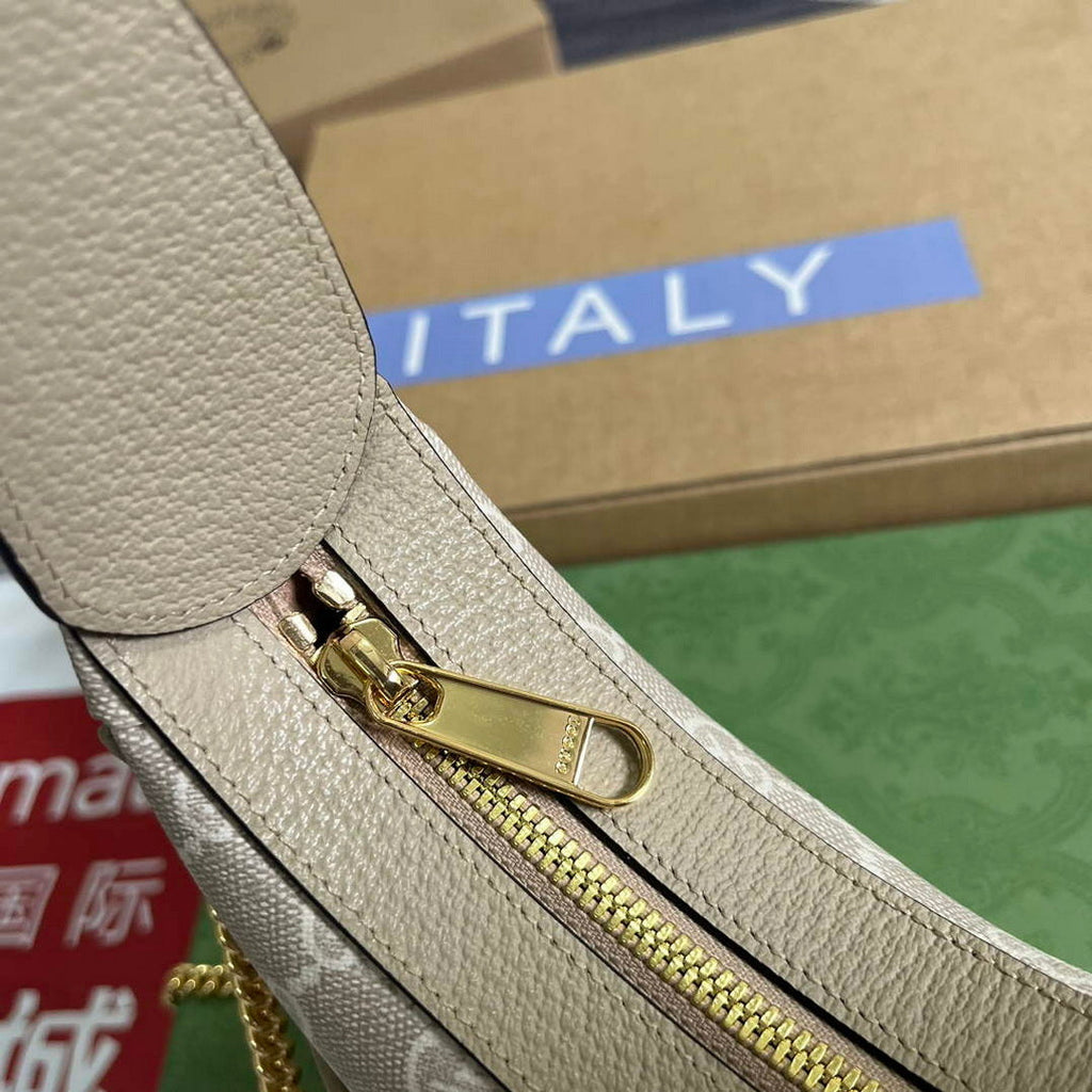 Gucci 726843 GG half-moon-shaped mini bag Oatmeal