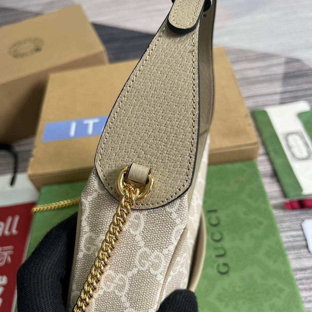 Gucci 726843 GG half-moon-shaped mini bag Oatmeal