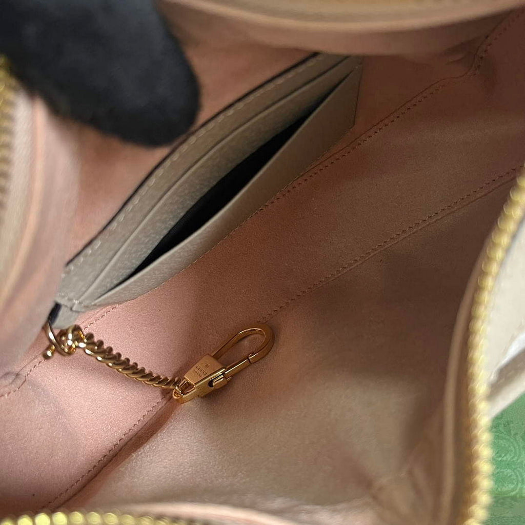 Gucci 726843 GG half-moon-shaped mini bag Oatmeal