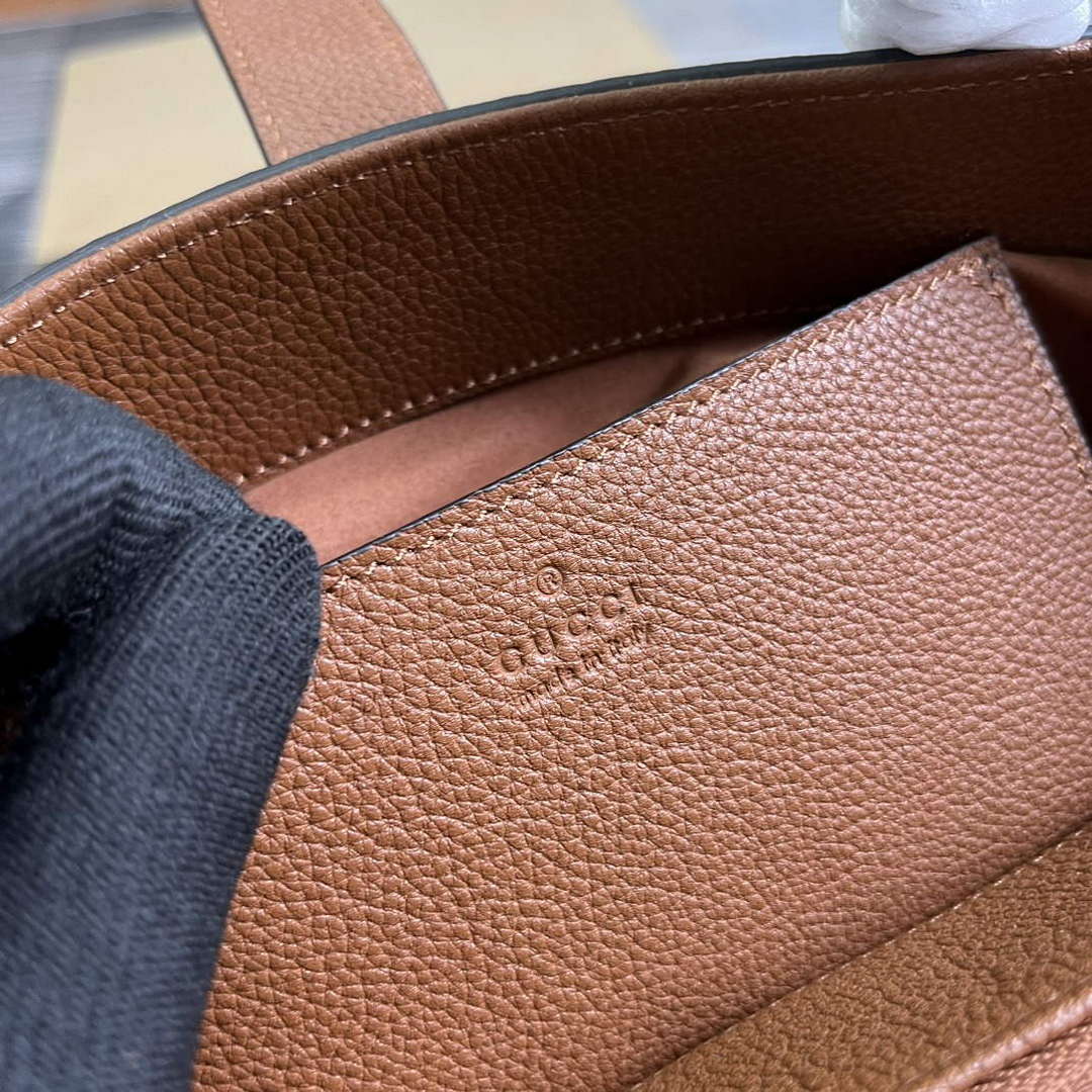 Gucci 727810 Jackie 1961 Small Natural Grain Tote Bag Brown - Default Title - View 9