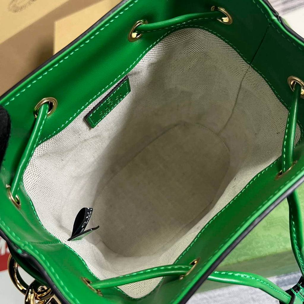 Gucci 728231 GG Matelass¨¦ Bucket Bag Green
