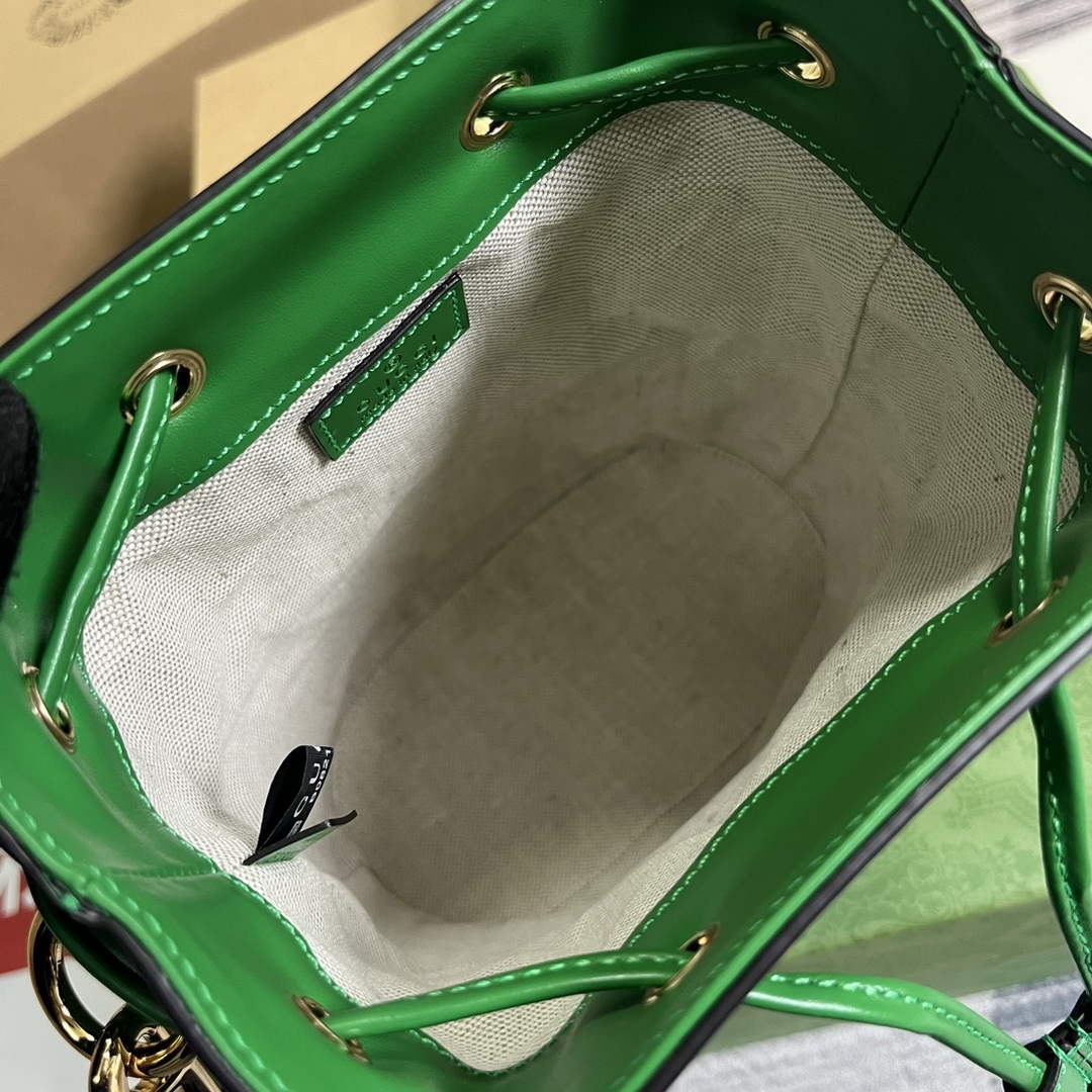 Gucci 728231 GG Matelass¨¦ Bucket Bag Green