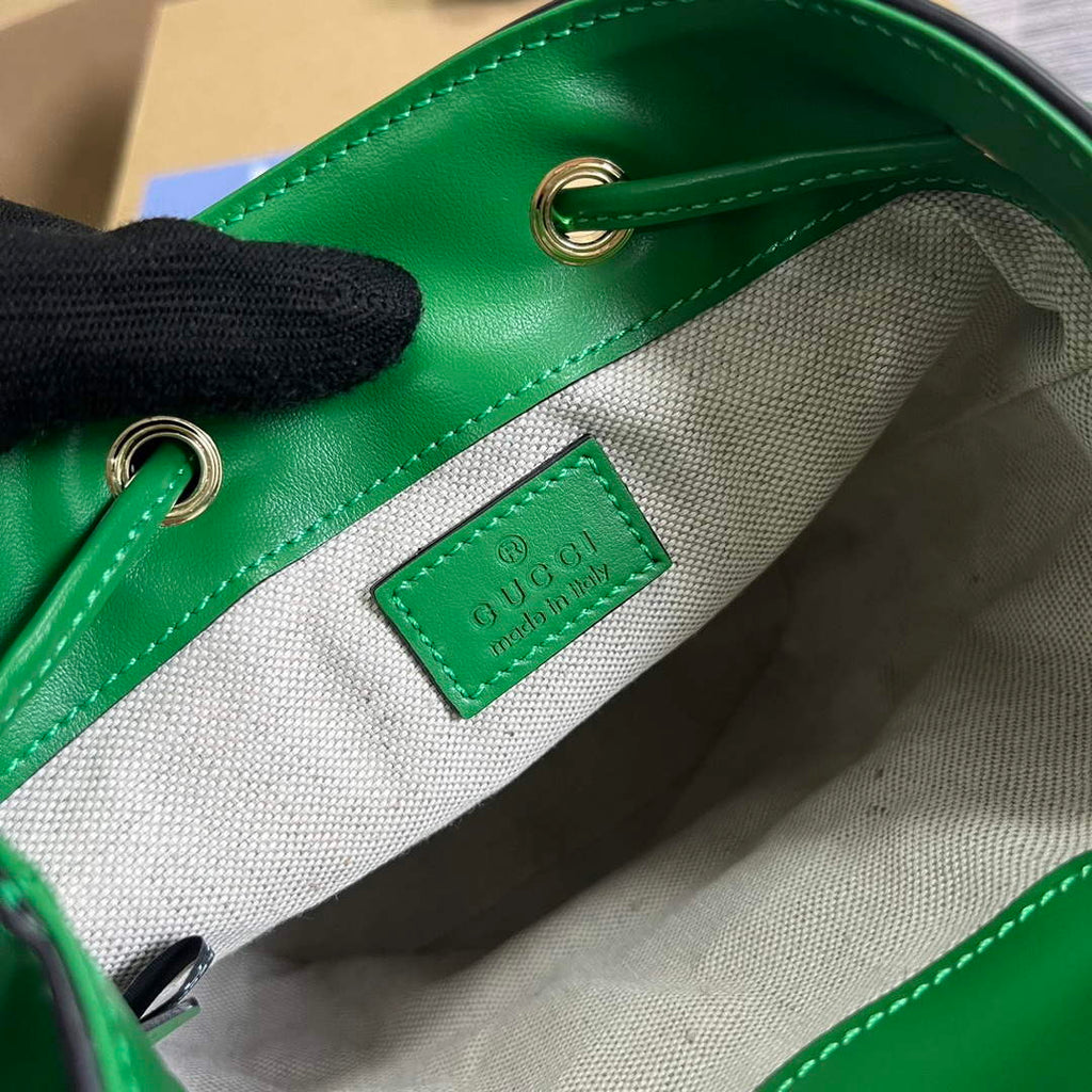 Gucci 728231 GG Matelass¨¦ Bucket Bag Green