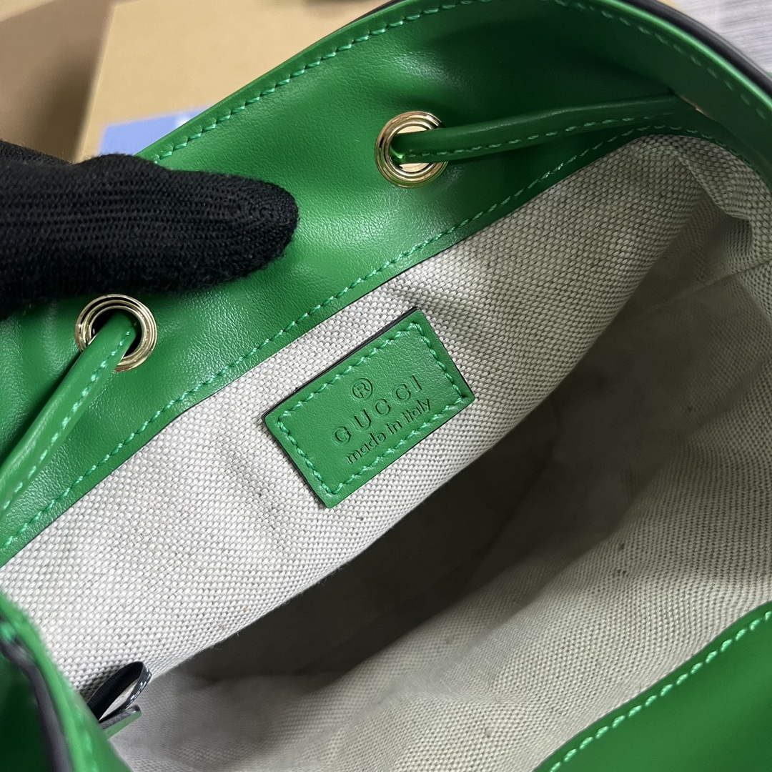 Gucci 728231 GG Matelass¨¦ Bucket Bag Green