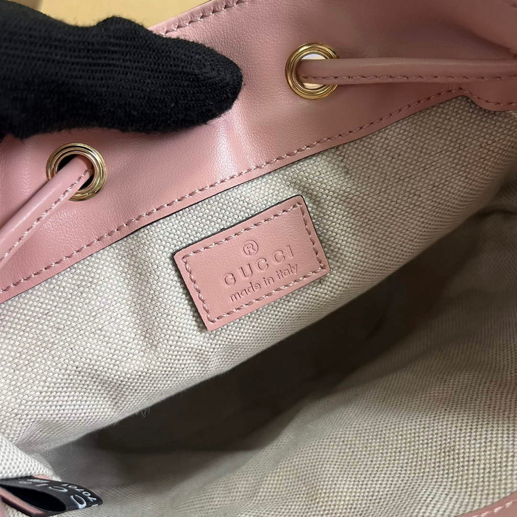Gucci 728231 GG Matelass¨¦ Bucket Bag Light Pink