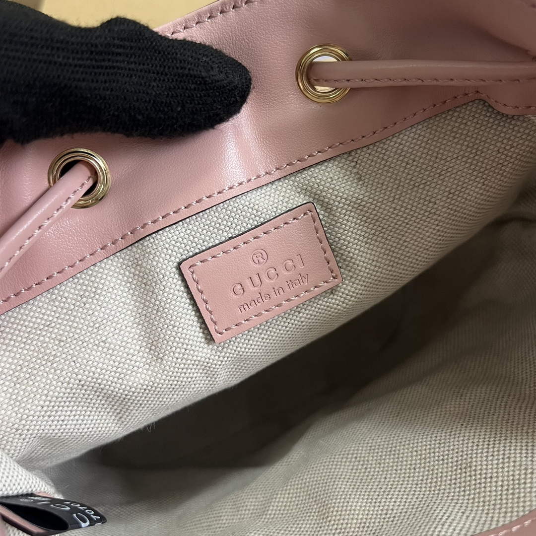 Gucci 728231 GG Matelass¨¦ Bucket Bag Light Pink