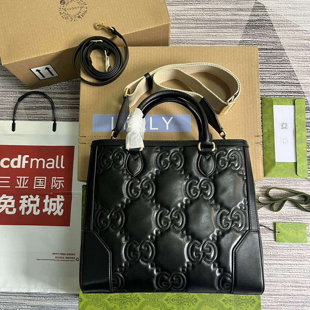 Gucci 728236 GG Matelass¨¦ Tote Black