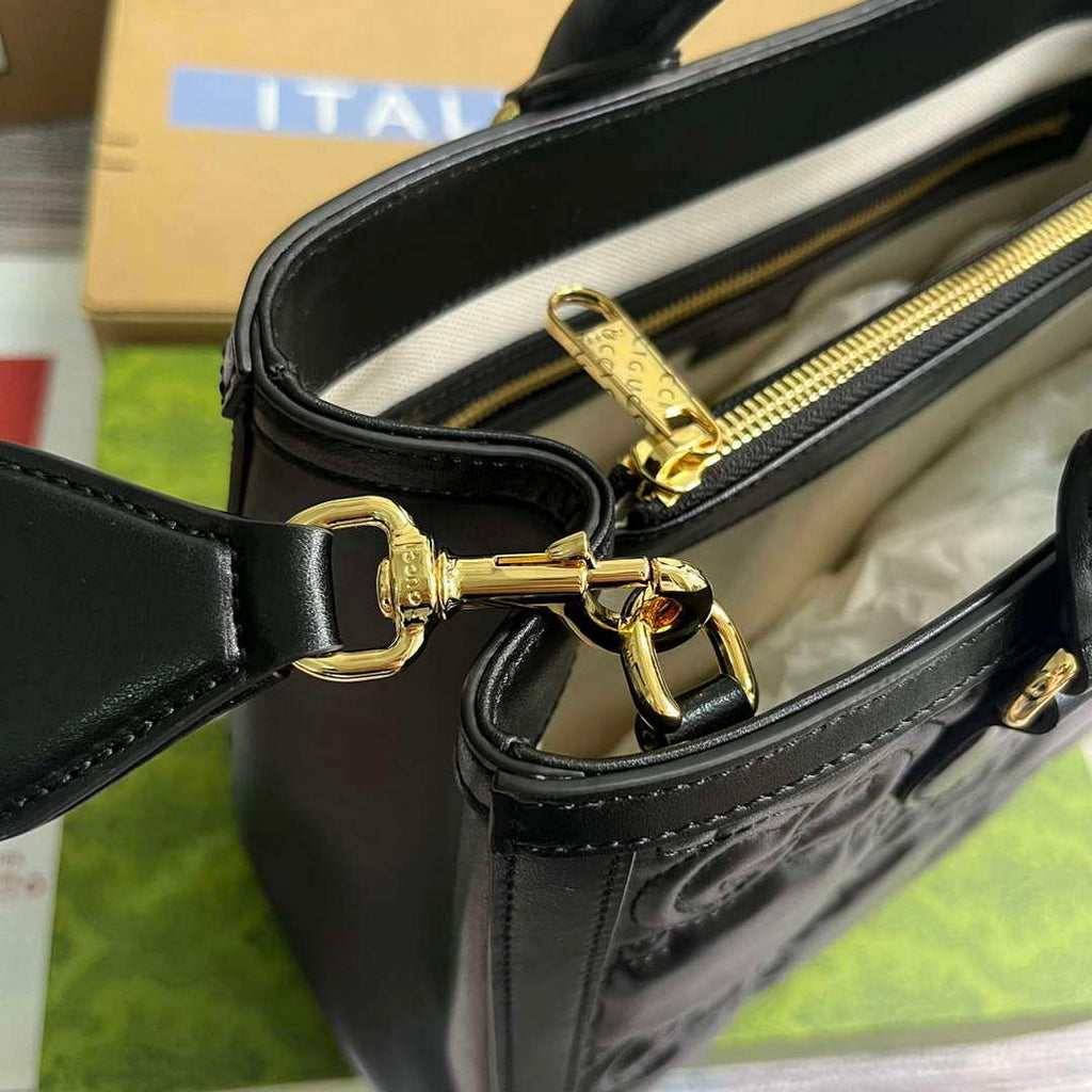 Gucci 728236 GG Matelass¨¦ Tote Black
