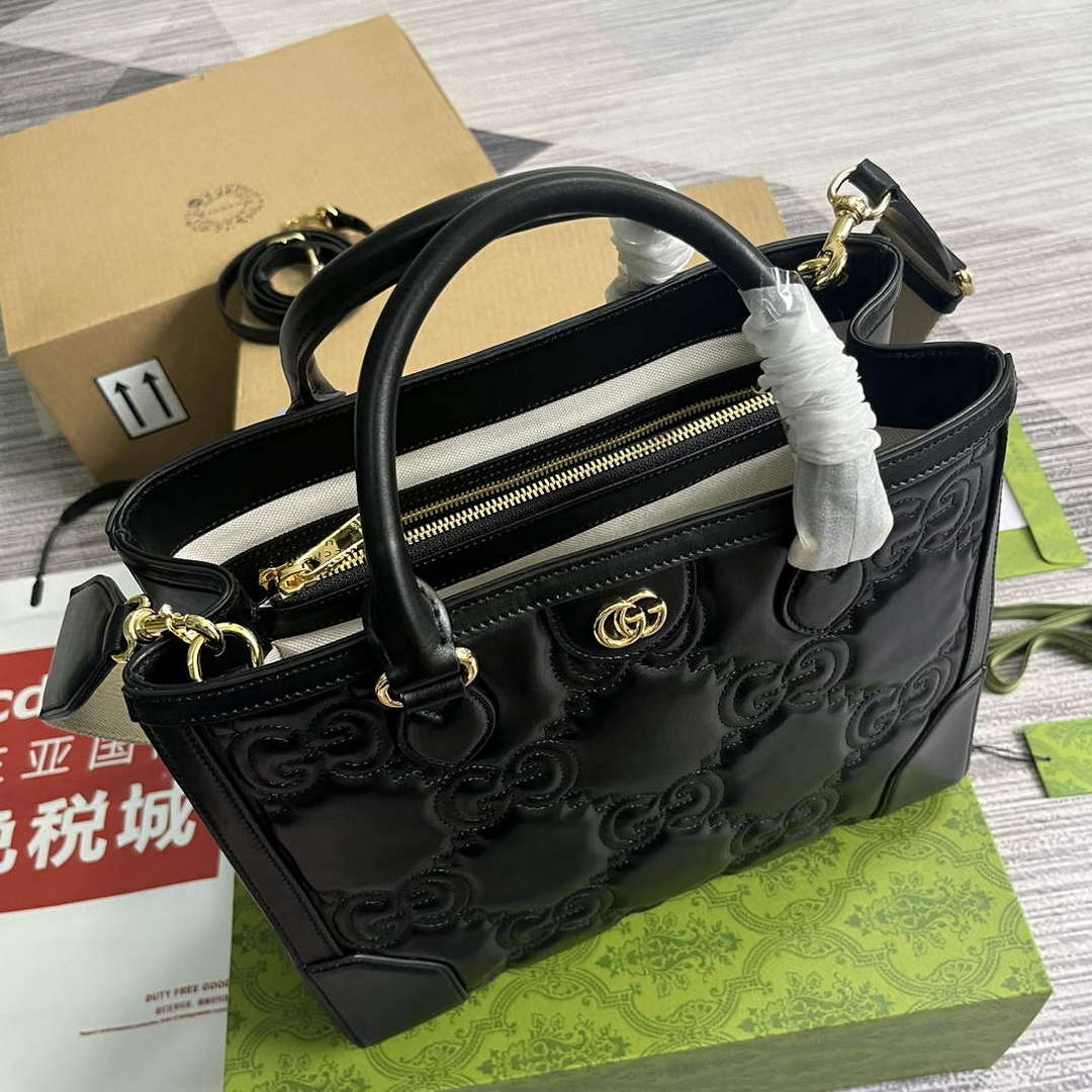 Gucci 728236 GG Matelass¨¦ Tote Black