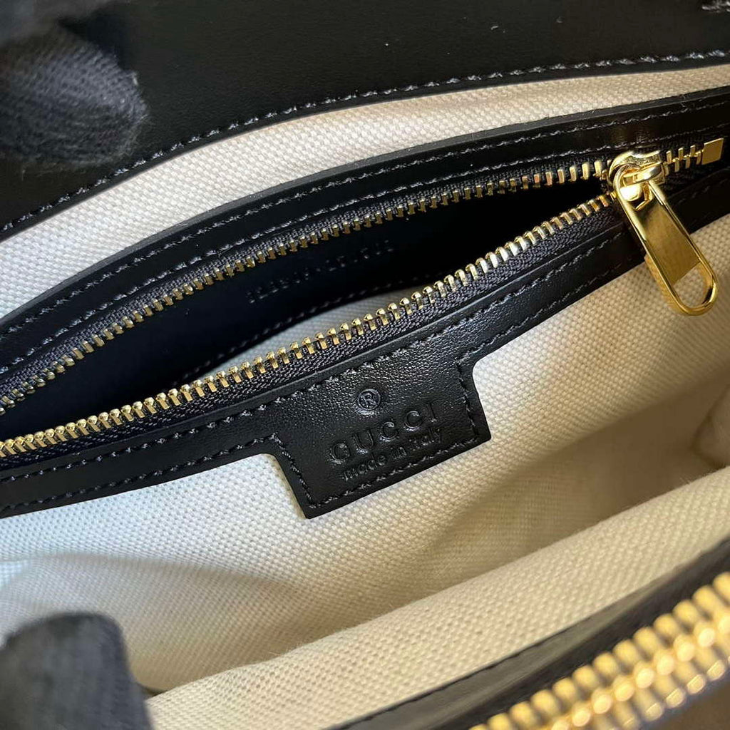 Gucci 728309 GG Matelass¨¦ Mini Top Handle Bag Black
