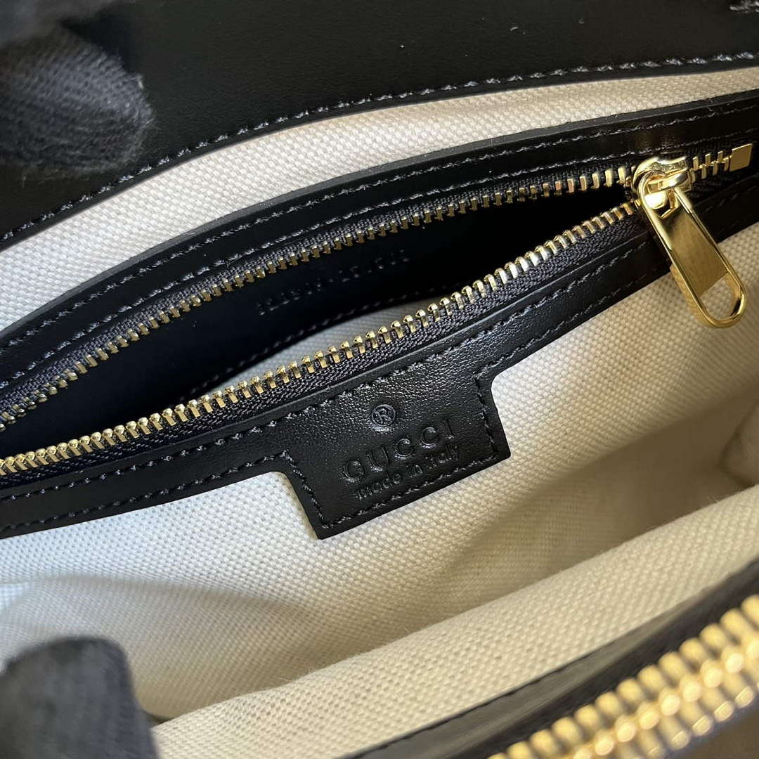 Gucci 728309 GG Matelass¨¦ Mini Top Handle Bag Black