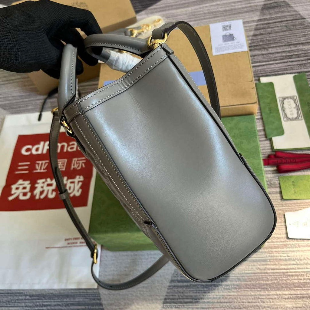 Gucci 728309 GG Matelass¨¦ Mini Top Handle Bag Grey